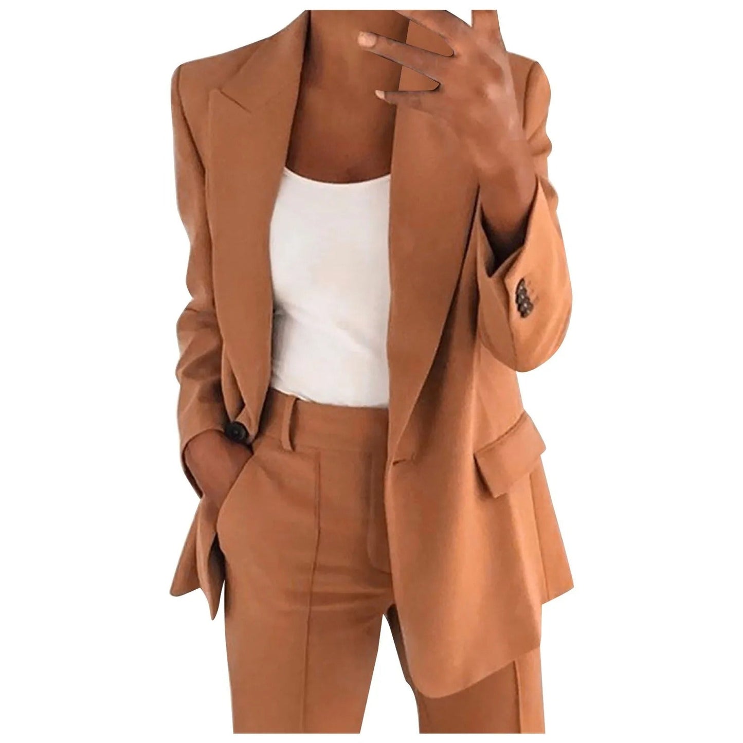 MiraSet - Damen Anzug-Set mit Blazer und Hose in Unifarbe