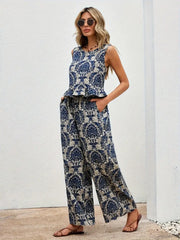 Thea - Set aus ärmellosem Oberteil und Hose mit weitem Bein