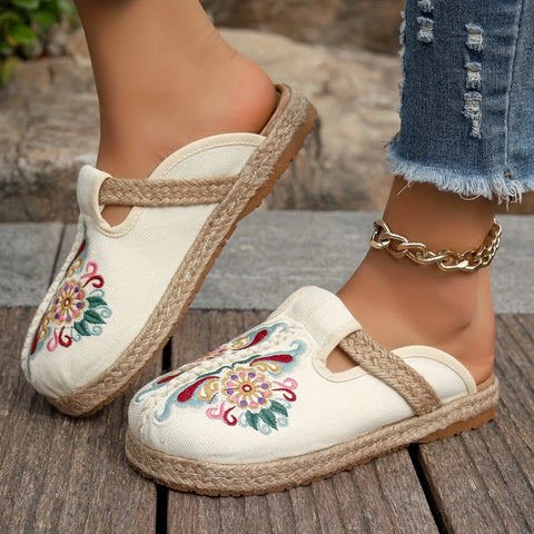 Teresa - Espadrille-Schuhe im Boho-Chic mit Blumenstickerei