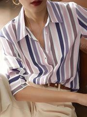 Teresa - Lässiges gestreiftes Button-Shirt für Damen