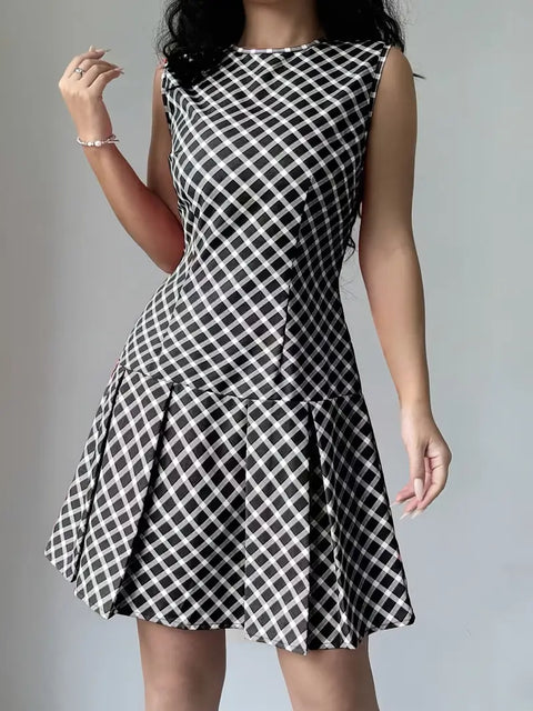 Zilpha - Elegantes ärmelloses bedrucktes Kleid in A-Linie