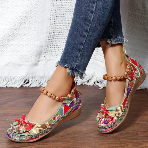 Alicea - Flache Schuhe für Damen mit Blumenmuster
