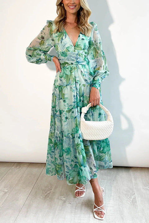 Jacqueline - Feminines Blumenkleid mit Puffärmeln
