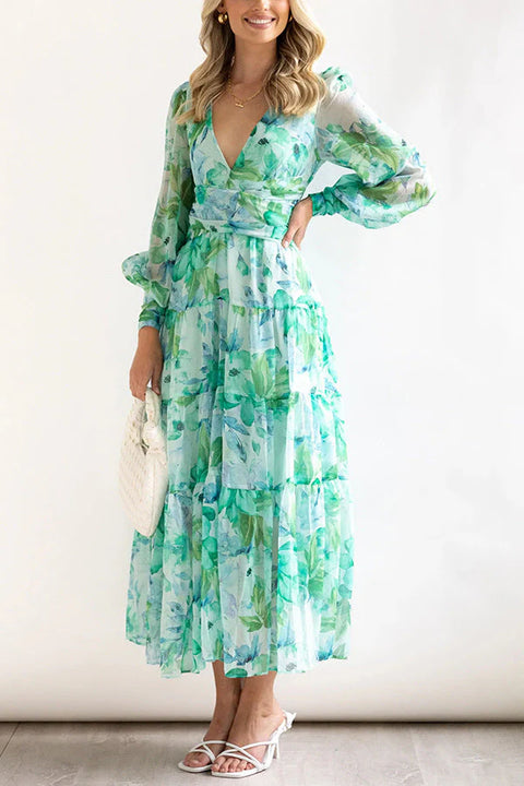 Jacqueline - Feminines Blumenkleid mit Puffärmeln