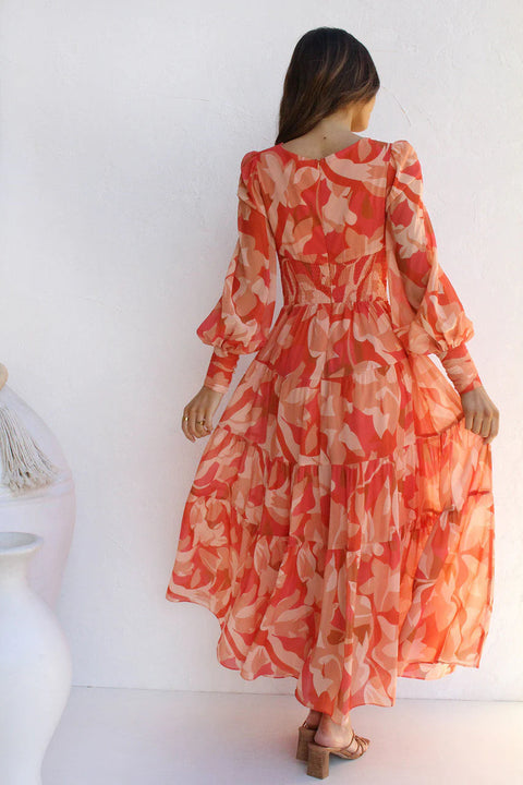 Jacqueline - Feminines Blumenkleid mit Puffärmeln