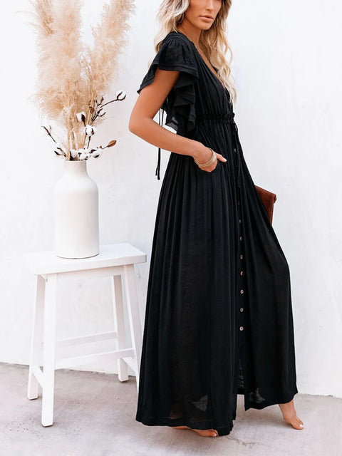 Cassandra - Elegantes Maxikleid mit V-Ausschnitt