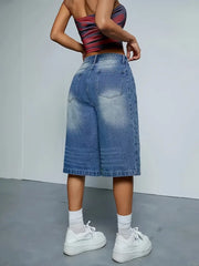 Wilda - Modische High-Waisted Denim Shorts für Frauen