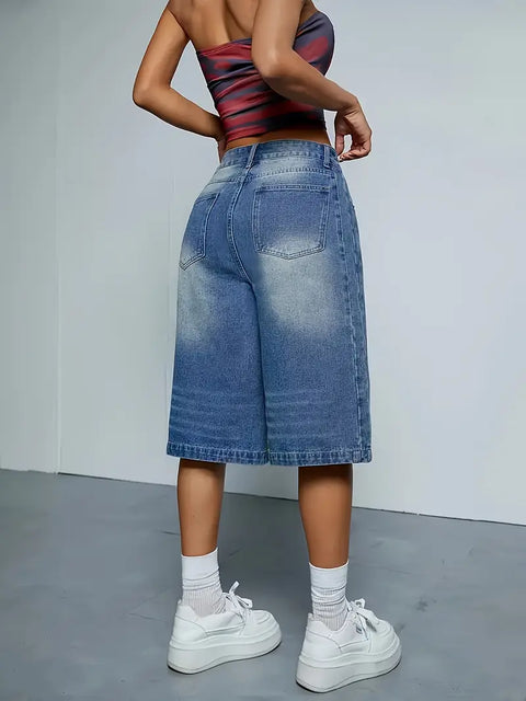 Wilda - Modische High-Waisted Denim Shorts für Frauen