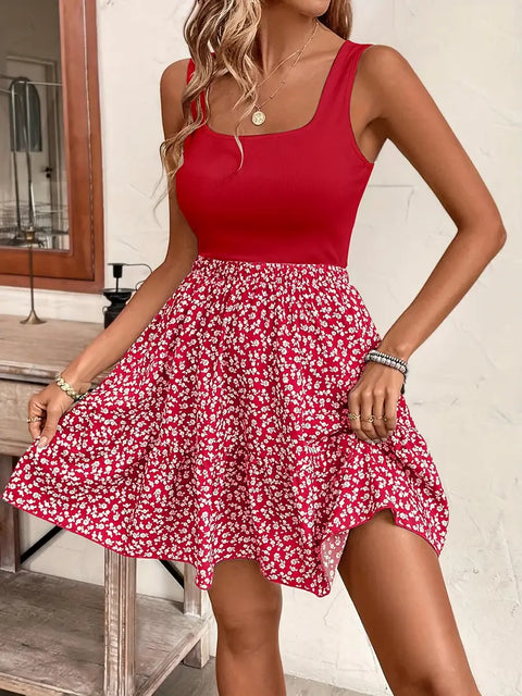 Elva – Ärmelloses Sommer-Minikleid mit Blumendruck
