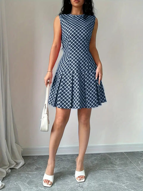 Zilpha - Elegantes ärmelloses bedrucktes Kleid in A-Linie
