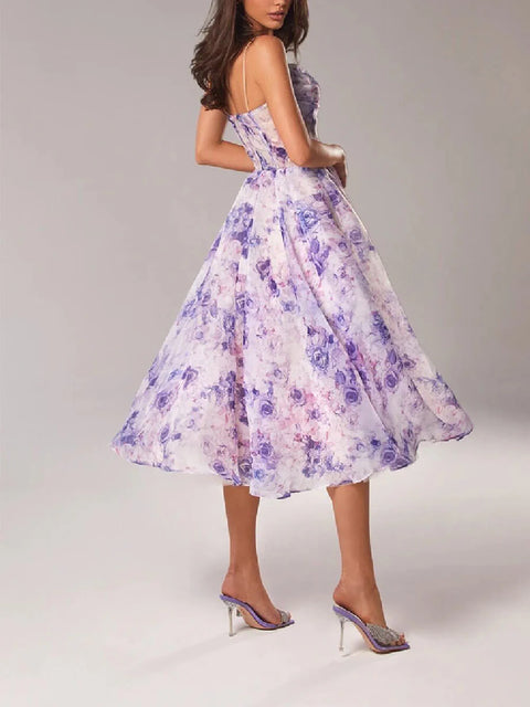 Willamina - Ärmelloses Kleid mit Blumendruck