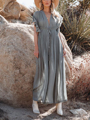 Cassandra - Elegantes Maxikleid mit V-Ausschnitt