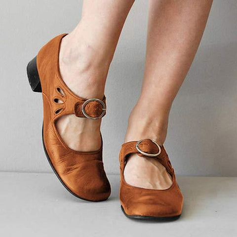 Fiona - Orthopädische Vintage-Schuhe mit runder Spitze