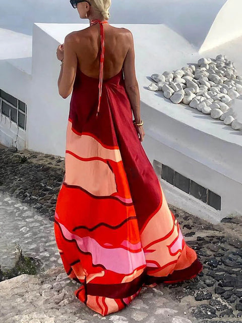 Samira - Ärmelloses bedrucktes Maxikleid für Frauen