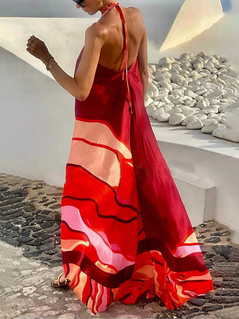 Samira - Ärmelloses bedrucktes Maxikleid für Frauen