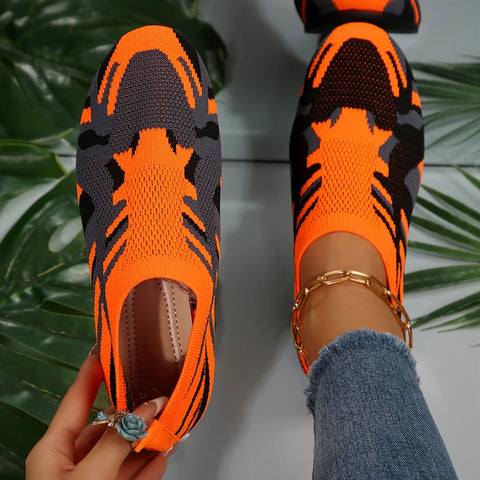 Verna - Flache Schuhe mit Camouflage-Muster für Damen