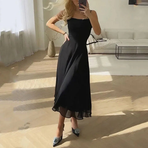 Minerva - Elegantes ärmelloses einfarbiges Kleid für Damen