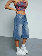Wilda - Modische High-Waisted Denim Shorts für Frauen
