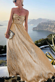Chloé | Elegantes glänzendes Off-Shoulder-Kleid