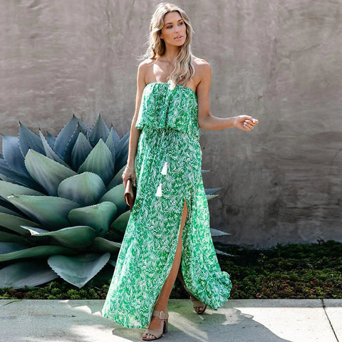 Katherine - Trägerloses Maxikleid