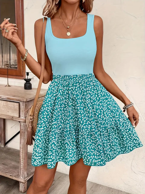 Elva – Ärmelloses Sommer-Minikleid mit Blumendruck