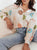 Malvina - Elegantes Button-Up-Hemd mit Blumen- und Streifenmuster