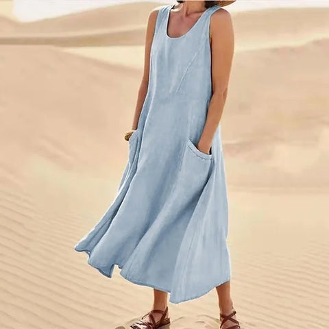 Dena - Elegantes und Bequemes Leinenkleid für Damen