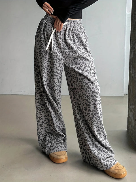 Alvira - Jogginghose mit Kordelzug und Leopardenmuster für Damen