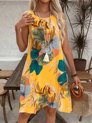 Althea - Tropical Print Ärmelloses Kleid für Frauen