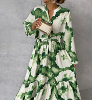 Cerena –  Elegantes Maxikleid mit langen Ärmeln