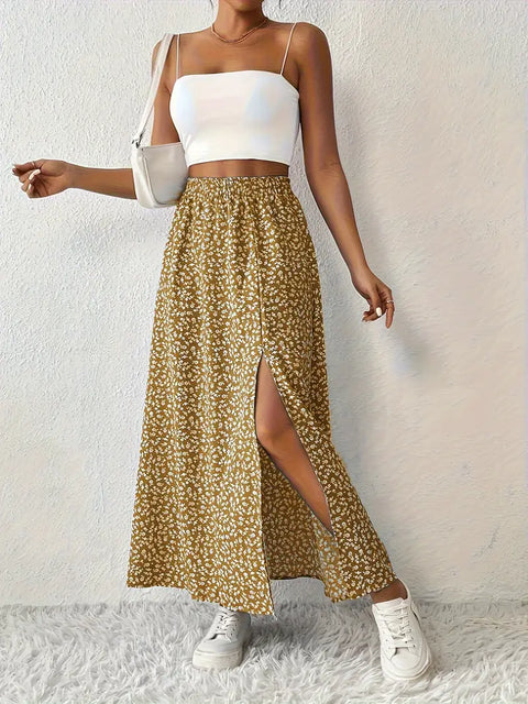 Ivara - Damenrock mit hoher Taille und Blumenmuster