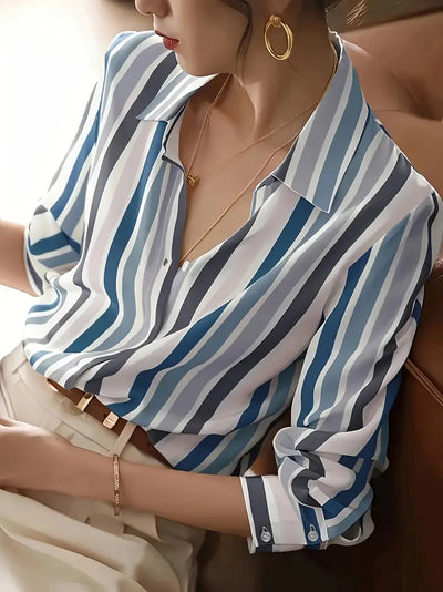 Teresa - Lässiges gestreiftes Button-Shirt für Damen