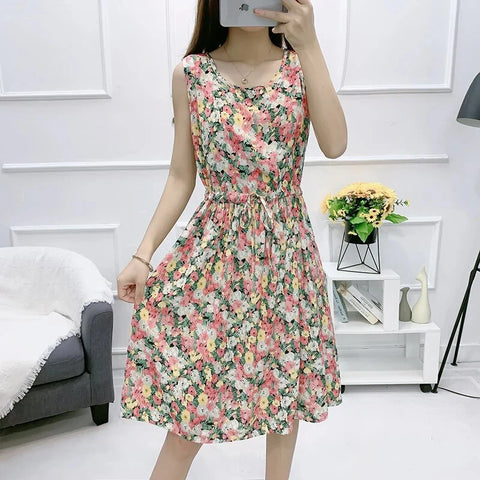 Araminta - Ärmelloses Kleid mit Blumendruck