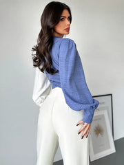 Salome - Elegante Damenbluse mit Farbblock
