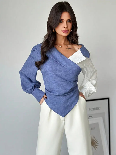 Salome - Elegante Damenbluse mit Farbblock