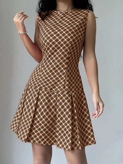 Zilpha - Elegantes ärmelloses bedrucktes Kleid in A-Linie