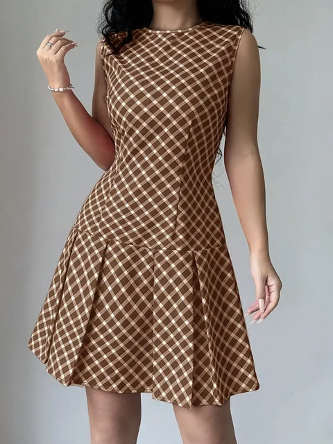 Zilpha - Elegantes ärmelloses bedrucktes Kleid in A-Linie