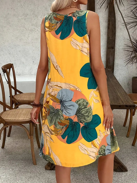 Althea - Tropical Print Ärmelloses Kleid für Frauen