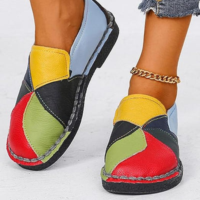Elva - Damen Patch Panel Flats Sommerschuhe