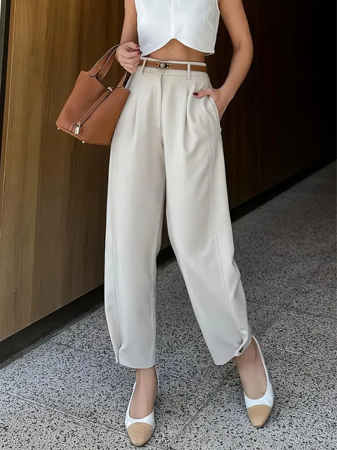 Shirley - Elegante plissierte Cropped-Hose