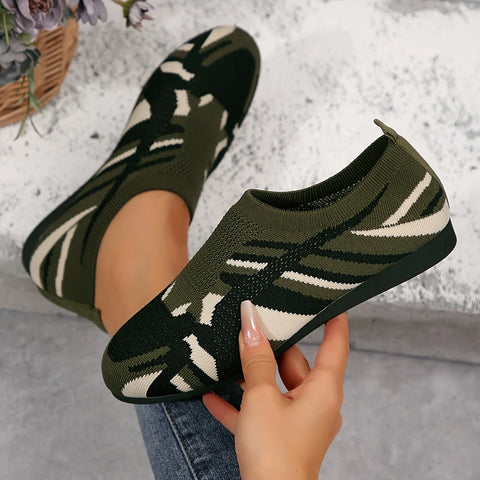 Verna - Flache Schuhe mit Camouflage-Muster für Damen