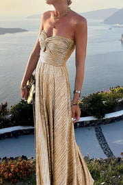 Chloé | Elegantes glänzendes Off-Shoulder-Kleid