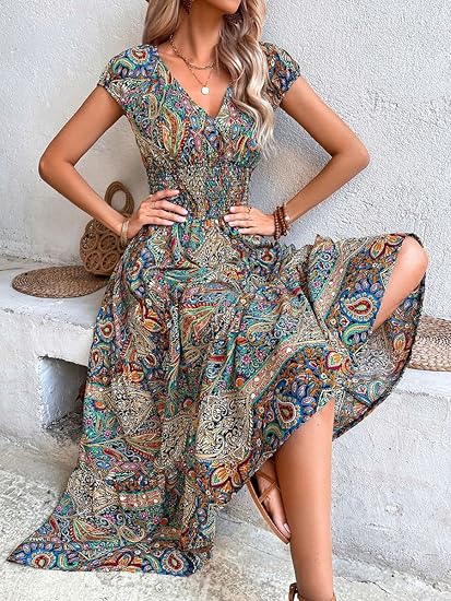 Ardella - Elegantes Maxikleid mit V-Ausschnitt