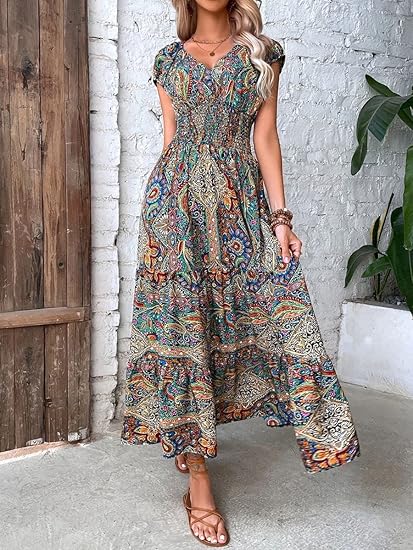 Ardella - Elegantes Maxikleid mit V-Ausschnitt