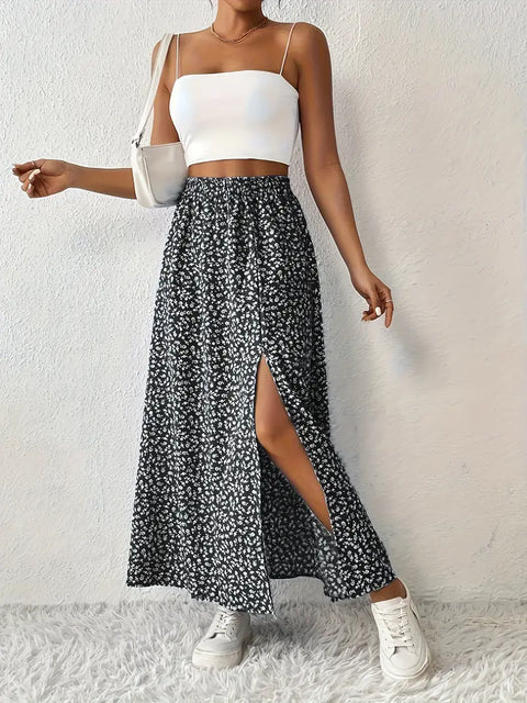 Ivara - Damenrock mit hoher Taille und Blumenmuster