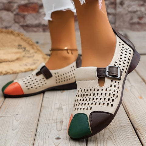 Meda - Atmungsaktive Retro-Aushöhlenschuhe für Damen