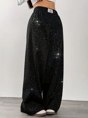 Belva - Weite Hose mit Sternen-Galaxie-Print für Damen