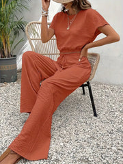 Amity - Crop-Top mit Fledermausärmeln und Hose mit Kordelzugtaille