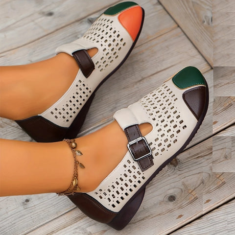 Meda - Atmungsaktive Retro-Aushöhlenschuhe für Damen