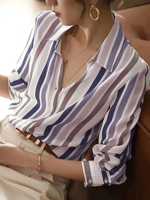 Teresa - Lässiges gestreiftes Button-Shirt für Damen